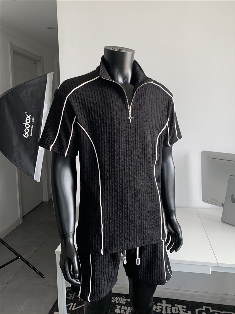 XZ809A/TZTZ01/P80/控98肌理感拼接解构休闲套装,男装休闲套装,星座809A(原222-1)