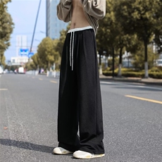美式重磅卫裤男秋冬坠感宽松高街灰色运动K9529P35，男装休闲裤，星座1116-2