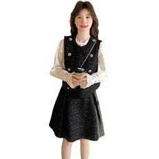 【新款现货】小香风套装马甲+短裙088-7711p145k198，女装套装/套裙，2C088