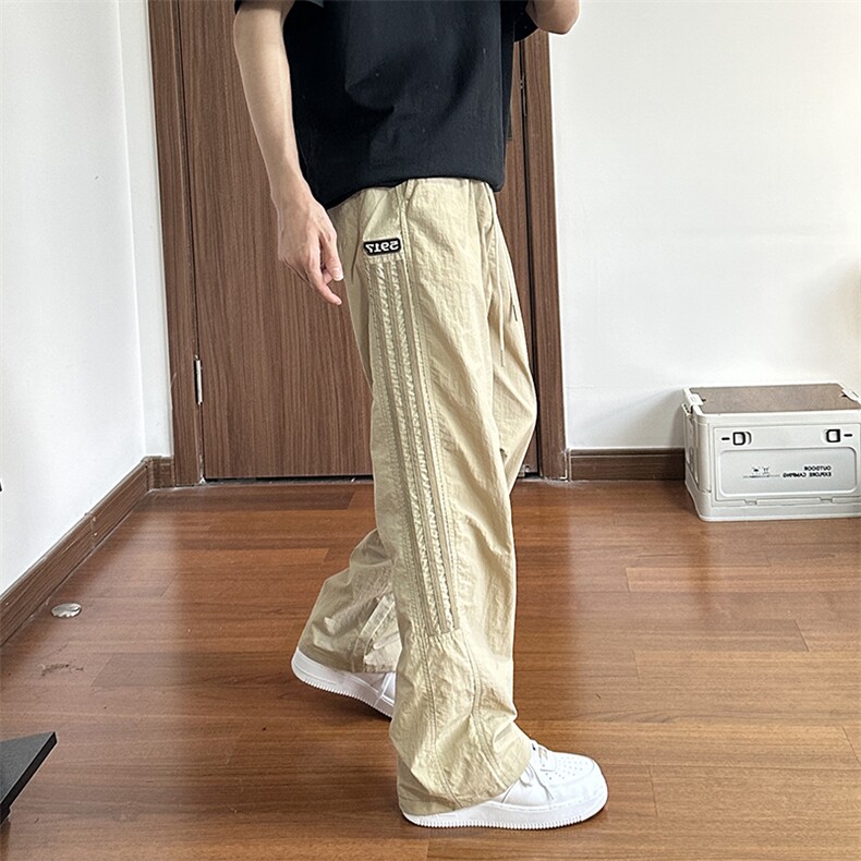 大量现货条纹拼接长裤子2025新款速干薄款夏季休闲裤DY5032-P55,男装休闲裤,电商A178