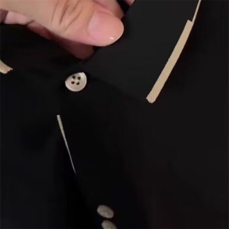 夏季成熟男士修身潮流潮牌小众设计感纯色翻领休闲百搭短袖polo衫,男装Polo衫,电商B212（原钱塘6029）