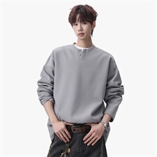 卫衣男春季新款港风宽松华夫格大码长袖T套头外套CX5701-特P28，男装T恤，星座214-3