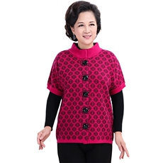 2024秋冬新款中老年女款立领纽扣仿开衫马甲背心，女装马甲，衣恋羊绒