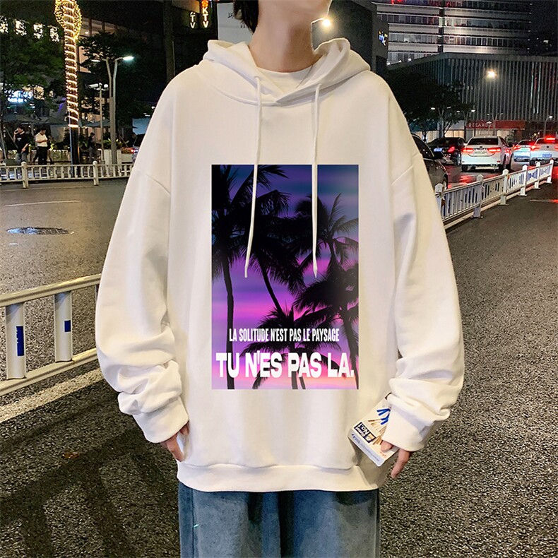 WY2195-P35加绒款-P40纯棉连帽卫衣男大码运动帽衫宽松薄外套男,男装卫衣,电商A040