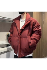 网图PU棉衣加厚保暖宽松立领外套休闲潮流棉服310A-MY008-P70，男装棉衣，四季星座310A
