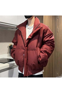 网图 PU棉衣加厚保暖宽松立领外套休闲潮流棉服310A-MY008-P70图片