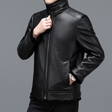 BHSK-38钱塘2020-2中年男士商务休闲冬季厚款皮衣夹克货稳P265，男装皮衣，钱塘207-2
