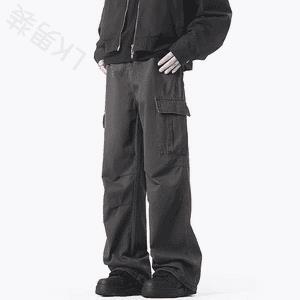 现货!港风新款2025潮流百搭直筒宽松大码牛仔裤松紧腰NZ6177-P45