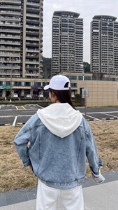 帽子可脱卸牛仔外套，其它，衣生缘