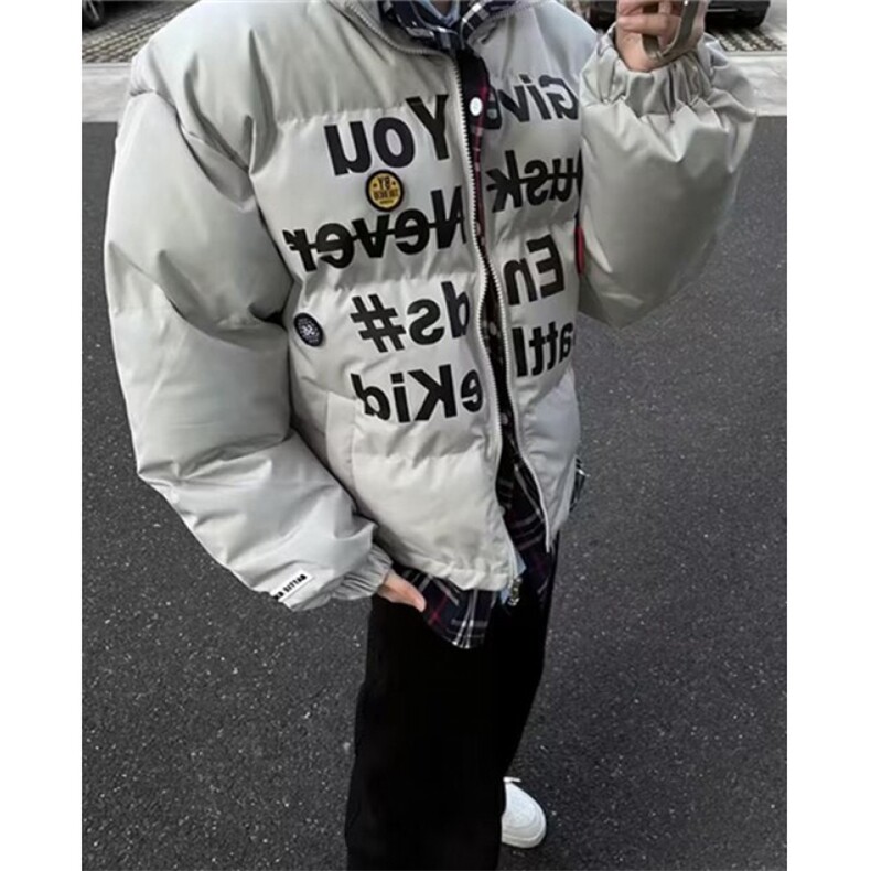复古假两件撞色棉衣开衫外衣男女嘻哈宽松情侣棉衣外套MY6625,男装棉衣,星座1116A（原606A-3）