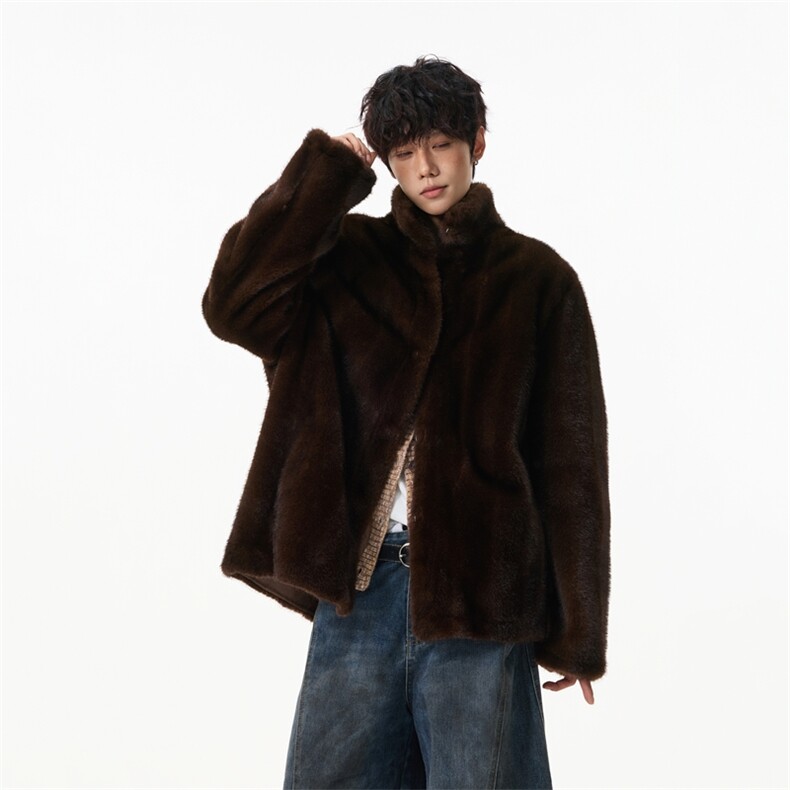 水貂毛保暖外套貂皮立领川刀外套秋冬软糯毛毛大衣My685，男装棉衣，星座903-1