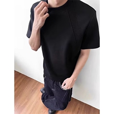 男美式重磅正肩T恤高级感短袖百搭小领口半袖潮T19-P37，男装T恤，星座208-5