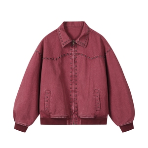 水洗牛仔外套男款春美式痞帅上衣服宽松休闲工装夹克JK1331-P108图片
