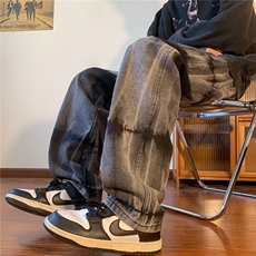 牛仔裤男秋季潮大码休闲裤子高街扎染NJ29P40，男装牛仔裤，星座1116-2