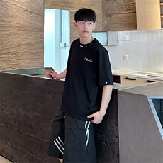 万针全刺绣工艺高品质260克双纱纯棉美式高街短袖T恤特P33，男装T恤，电商A486