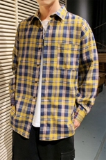 2021春季新款男士长袖衬衫格子衬衣休闲衣服DT，男装衬衫，电商A102