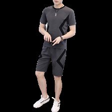 男士冰丝短袖T恤潮流休闲运动套装男装夏装一套衣服帅气T719-P50，男装套装，星座1206（原A206）