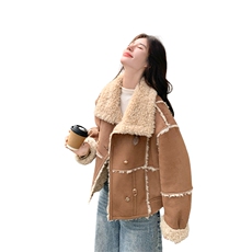 新款!大货已出现货!皮毛一体外套6903-P215-K328，女装派克服，2D034