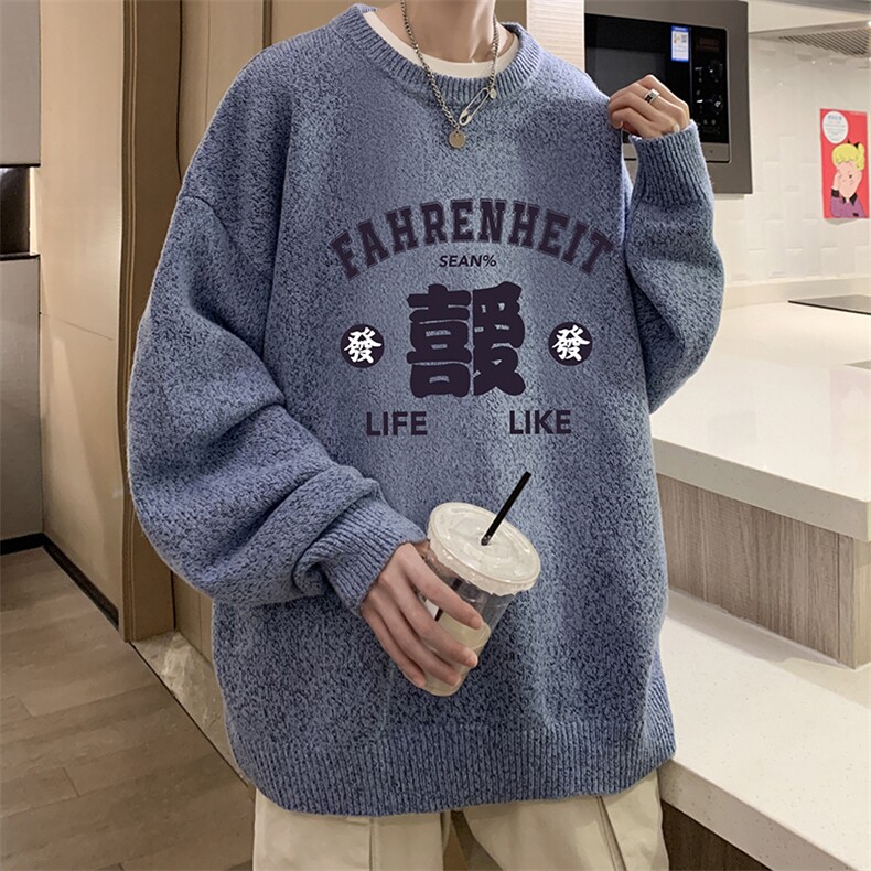 加厚加绒毛衣男大码毛线衣男针织衫男线衫M19256-P45加绒款-P65,男装针织衫/毛衣,电商A040