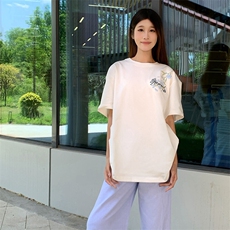 万针全刺绣解构设计260克重磅双纱纯棉高品质美式高街短袖T恤特35，男装T恤，电商A486