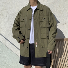 外套男2021春季新款韩版潮流百搭工装衬衫外套男装上衣DS325T，男装夹克，电商A102