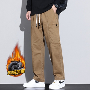 美式工装阔腿裤复古休闲男宽松潮牌直筒裤长裤Z2345-P50/加绒P58图片