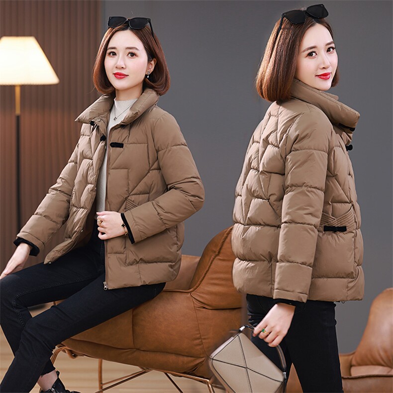 2023年秋冬新款设计款盘扣棉衣外套女宽松显瘦立领棉服外套,女装棉衣/棉服,雪樱依海