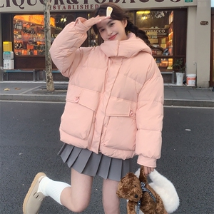 奶fufu粉色羽绒服女2024冬季新款甜美少女风小个子加厚白鸭绒外套图片