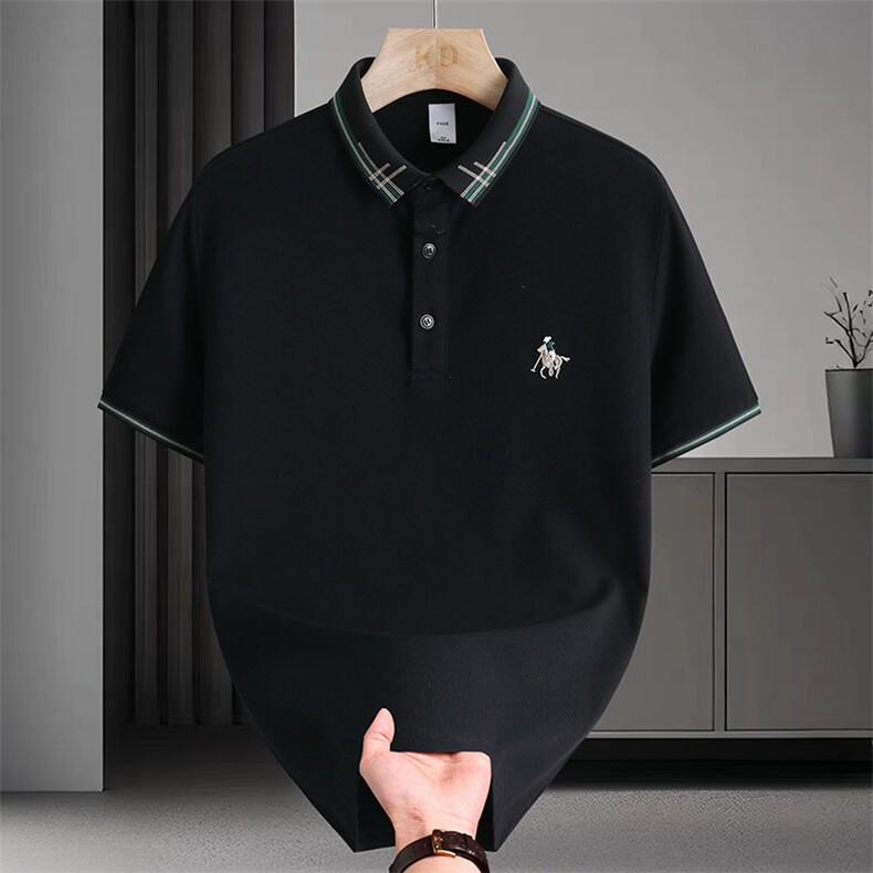 抖音夏季新款高品质休闲简约百搭翻领POLO衫短袖T恤男2566P38,男装Polo衫,电商B226-2（原B217-2）