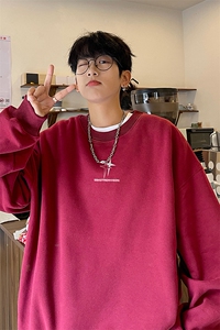 ！ 圆领卫衣男装港风长袖T恤男外套男WY190-P28图片
