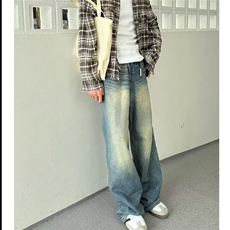 日系格子衬衫男长袖春季新款潮流百搭青少年休闲宽松工装衬衣外套，男装衬衫，星座506A