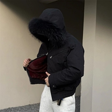 C316MY8442P158特秋冬新款棉衣座山雕棉服毛领内里红色兔毛，男装棉衣，电商C316