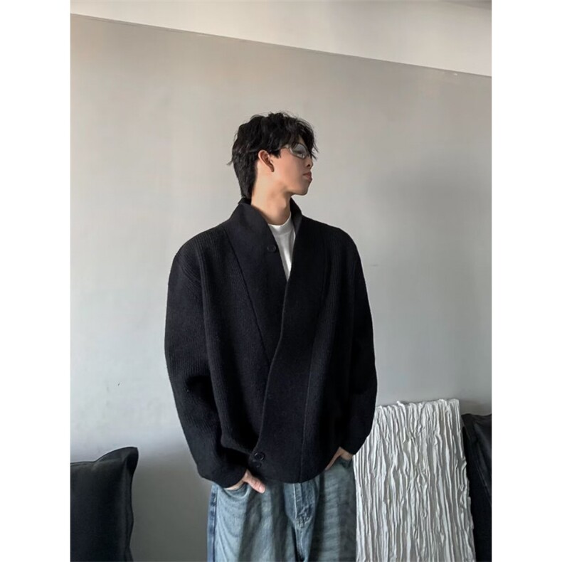 MM492-P73美式复古休闲慵懒风V领针织开衫毛衣,男装针织衫/毛衣,星座617A-2