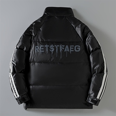 新款防水面料鲨鱼皮立领高级感外套短款羽绒服外套男现货足，男装羽绒服，星座301D-5(原星座1415）