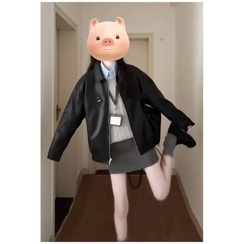 美式复古美拉德拉链PU皮衣宽松皮夹克潮牌机车外套Y1033-P80网图,男装夹克,电商B245