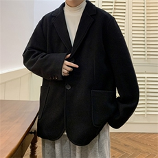 N6169/P95加棉P105冬季新开叉呢料毛呢西服男宽松外套上衣呢大衣，男装西服，电商A141