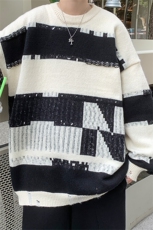 M6136/P65秋冬港风新款针织衫男学生毛衣男外套宽松大码毛线衣男，男装针织衫/毛衣，电商A141