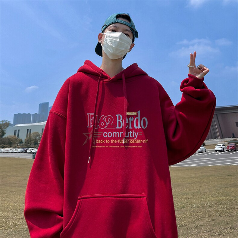 抖音得物供货可提供视频秋冬重磅美式宽松连帽卫衣DL2294,男装卫衣,电商A486