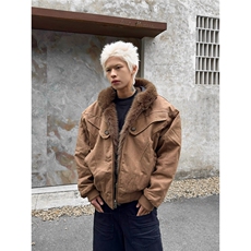 美式座山雕连帽棉服男2025秋冬新款宽松夹克外套MF422-P120，男装夹克，星座412-3
