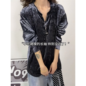 XZ809A/CX609/特P24/控48    高级感钻石绒V领长袖T恤卫衣图片