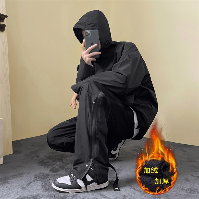 美式机能风冲锋裤男秋冬工装加绒裤子运动高街冬季休闲长裤~BK202,男装休闲裤,星座601-2