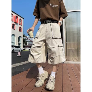 CY0529-P56七分裤短裤男款2025夏季新款美式高街多口袋痞帅阔腿裤图片