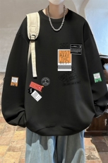 控38简约帅气百搭长袖t恤男大码卫衣T4121-P25加绒款-P35，男装卫衣，电商A040
