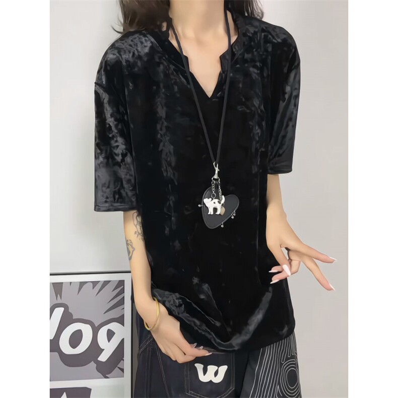 XZ809A/DX263/特P19/控38高级感钻石绒V领短袖T恤,男装T恤,星座809A(原222-1)