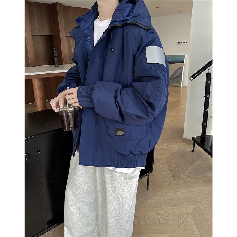 港风连帽可脱卸毛领工装棉衣男大码潮流棉衣男MY77917P138控198，男装棉衣，星座227-7