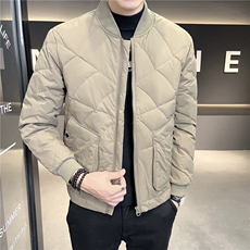 男士羽绒服2025冬季新款韩版休闲棒球领轻薄保暖外套8070-P160，男装羽绒服，电商A413