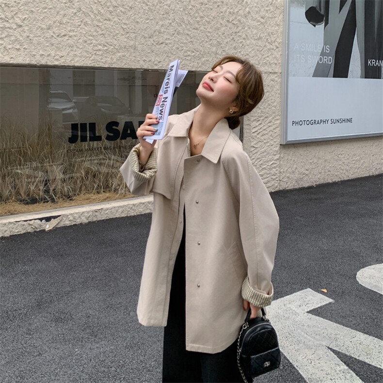 卡其色风衣外套女春秋2025年新款中长款小个子今年流行爆款大衣,女装风衣,难舍钰依