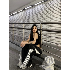 三条杠速干阔腿工装裤ins潮牌美式降落伞兵运动裤KZ26，男装休闲裤，星座310A-4
