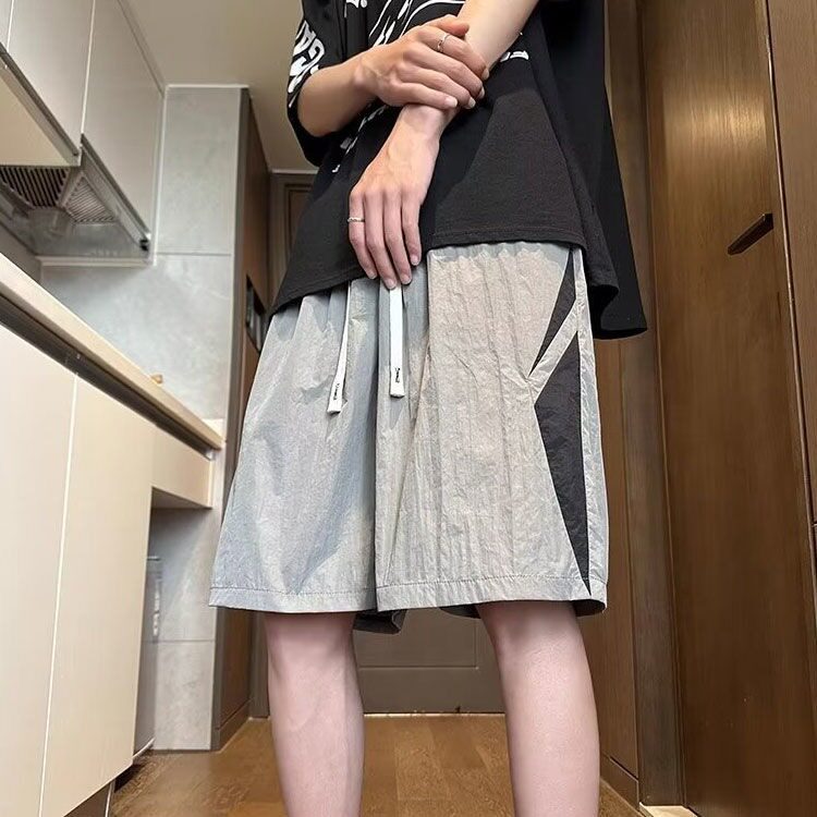 夏季休闲短裤男潮牌冰丝透气速干薄款宽松裤子运动潮流沙滩五分裤,男装牛仔裤,星座506A