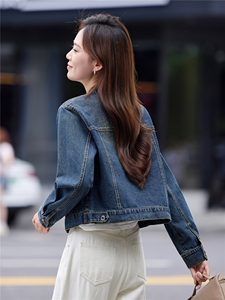 牛仔外套女短款2025年春秋新款妈妈时尚设计感宽松休闲复古夹克图片
